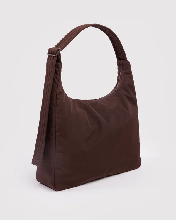 Nylon Shoulder Bag - Coffee