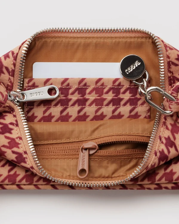 Nylon Pochette - Tan Houndstooth - Size: OS