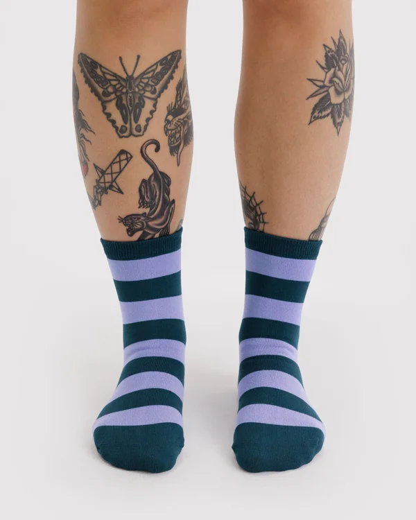 Crew Sock - Malachite Stripe - Size: OS