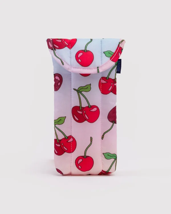 Puffy Glasses Sleeve - Cherries - Material: ripstop-polyester
