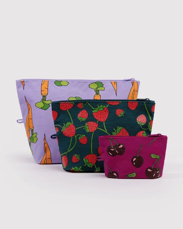 Go Pouch Set - Carrots & Berries - Material: heavyweight-nylon