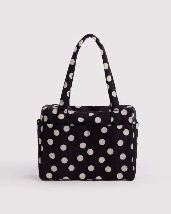 Small Cloud Carry-On - Black And Cream Polka Dot