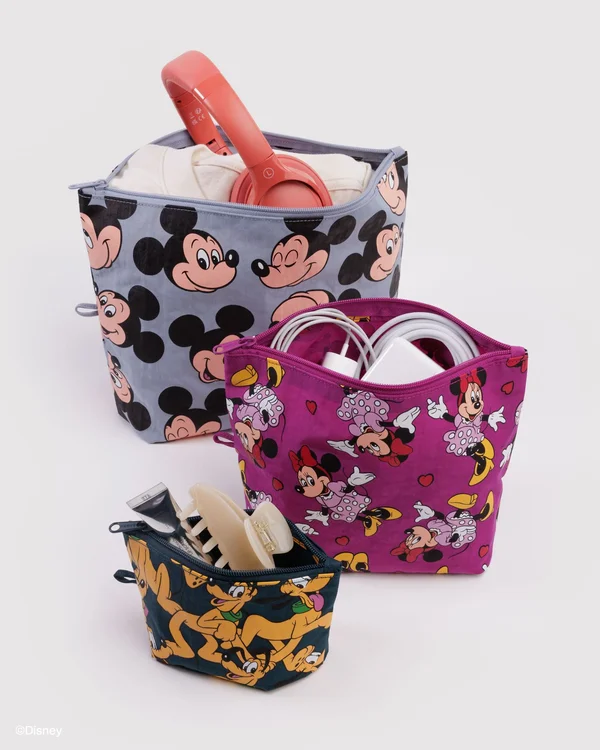 Go Pouch Set - Mickey, Minnie & Pluto - Material: heavyweight-nylon