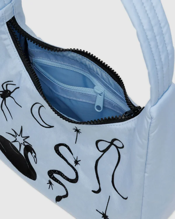 Mini Nylon Shoulder Bag - Sale - Embroidered Ballet Icons - Material: heavyweight-nylon