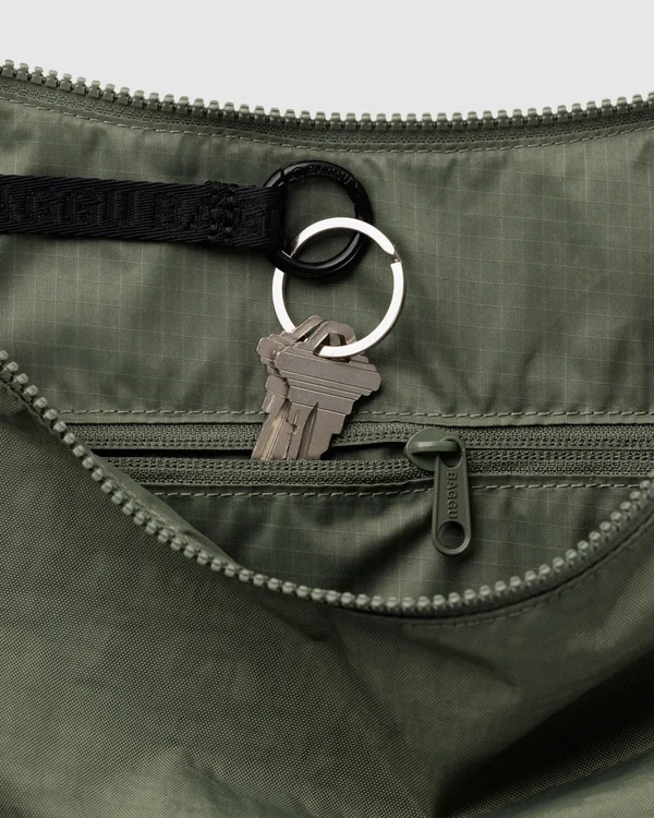 Large Nylon Crescent Bag - Caper