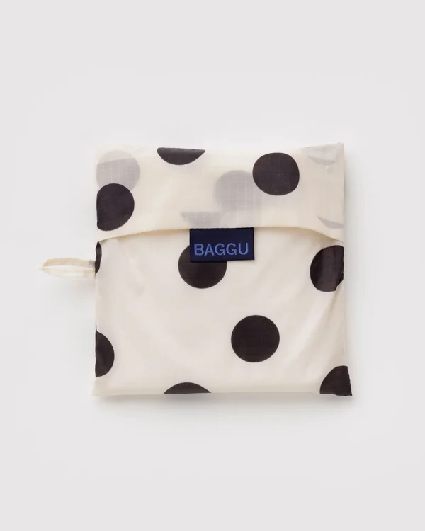 Big Baggu - Cream and Black Polka Dot