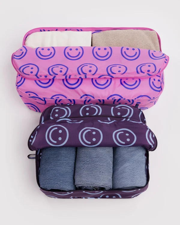 Large Packing Cube Set - Bright Happy Mix - Material: ripstop-nylon
