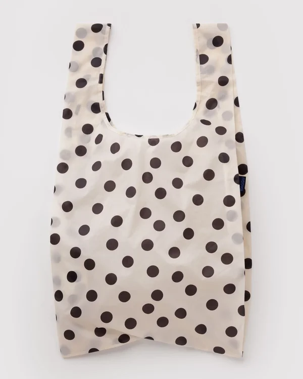 Big Baggu - Cream and Black Polka Dot