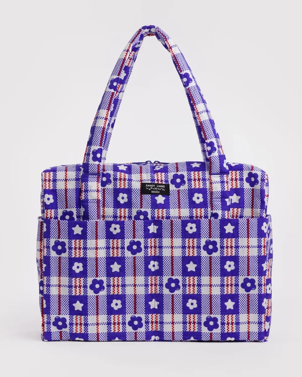 Cloud Carry-On - Market Plaid Blue