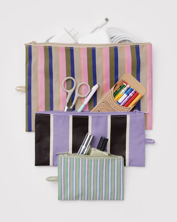 Flat Pouch Set - Candy Shop Stripes - Material: heavyweight-nylon