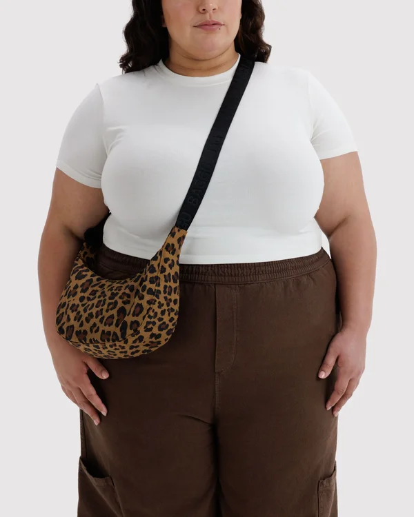 Small Nylon Crescent Bag - Leopard - Material: heavyweight-nylon