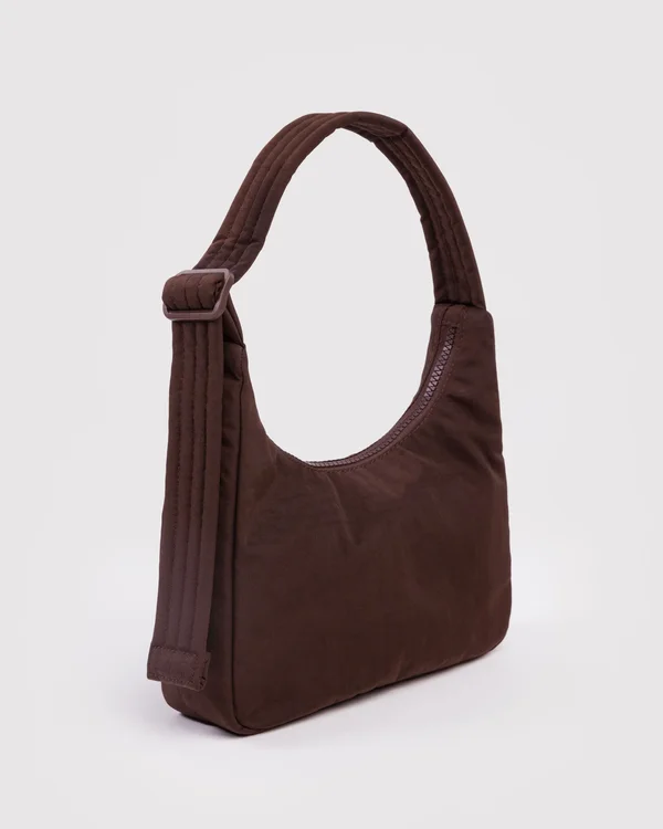 Mini Nylon Shoulder Bag - Coffee - Size: OS