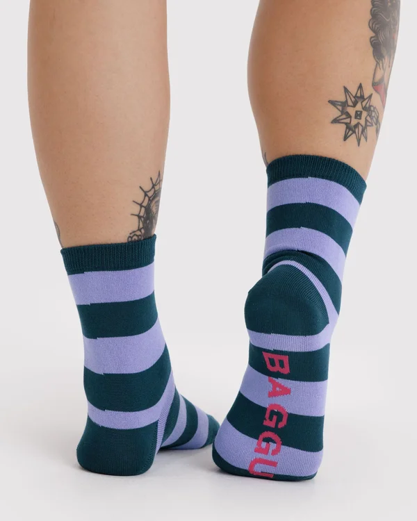Crew Sock - Malachite Stripe - Size: OS