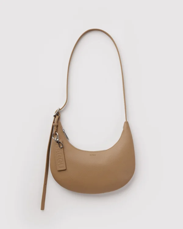 Small Recycled Leather Flat Crescent - Dune - Size: OS