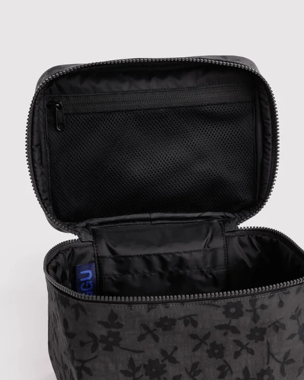Large Cosmetic Case - Charcoal Ditsy Floral