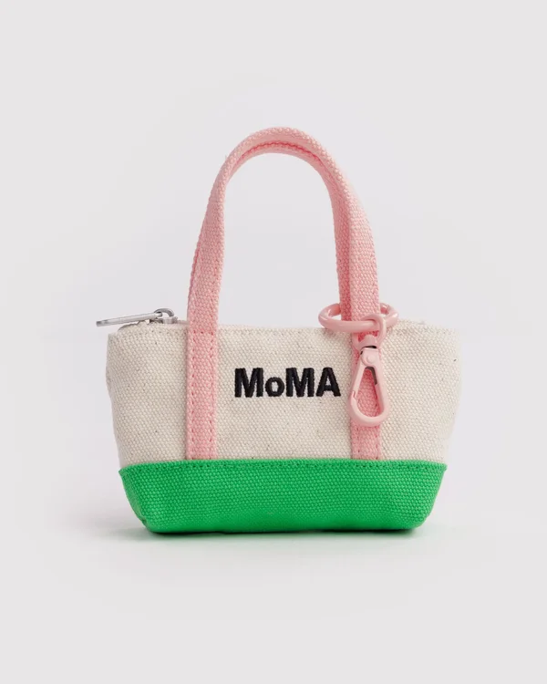 Moma Tote Charm - Pink/ Green - Size: OS