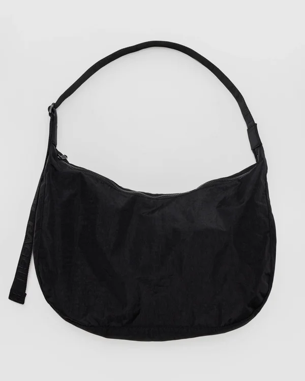 Large Nylon Crescent Bag - Black 37.5" - Material: heavyweight-nylon