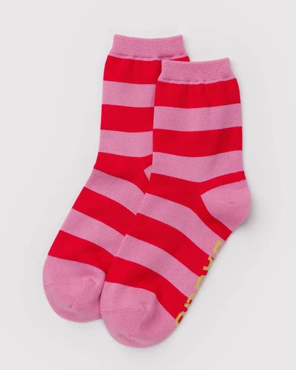 Crew Sock - Pink Stripe