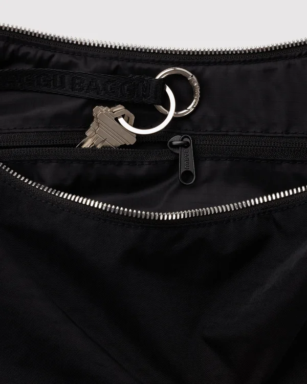 Medium Nylon Crescent Bag - Studs