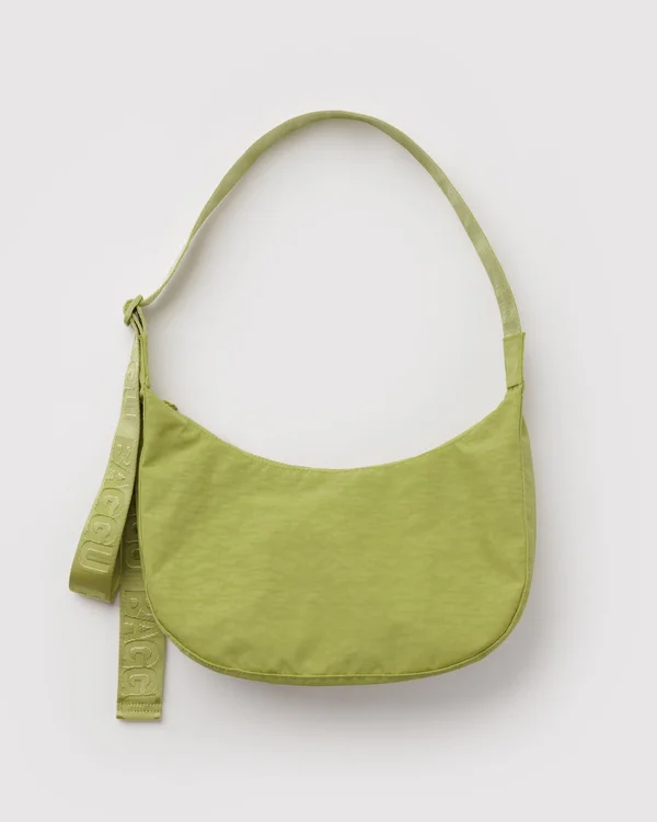 Medium Nylon Crescent Bag - Chartreuse