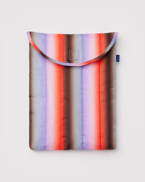 Puffy Laptop Sleeve 13"/14" - Gradient Stripe Poppy & Lilac