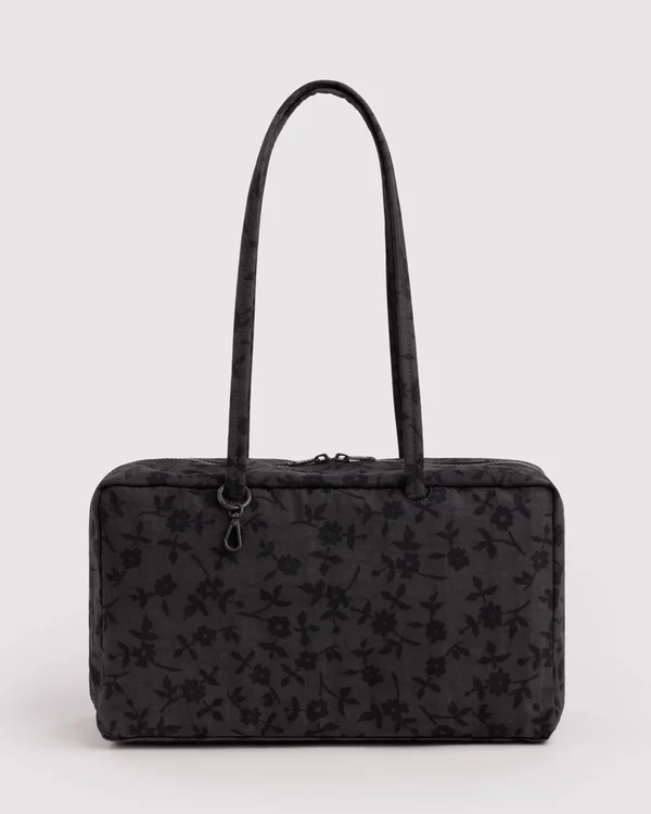 Medium Nylon Bowler Bag - Charcoal Ditsy Floral - Size: OS
