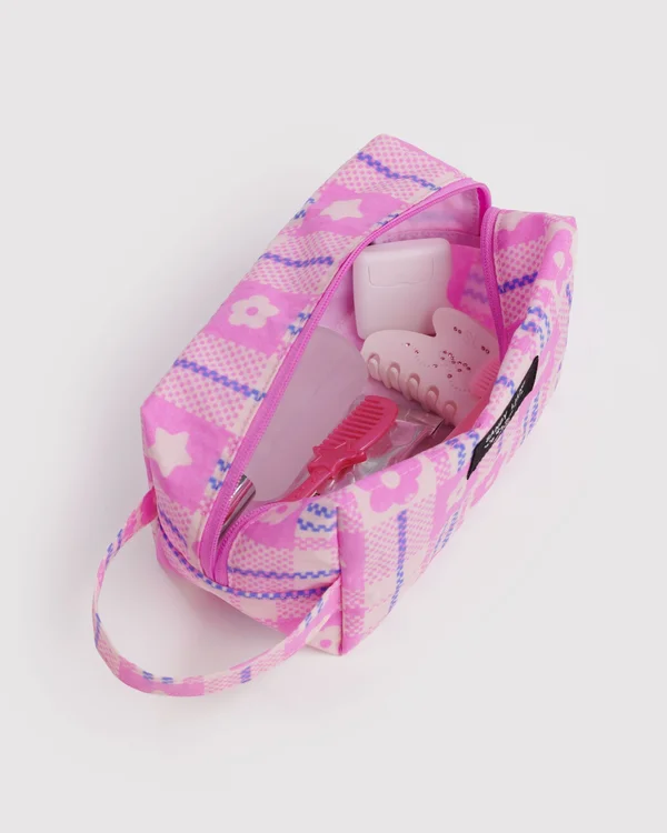 Dopp Kit - Market Plaid Pink - Size: OS