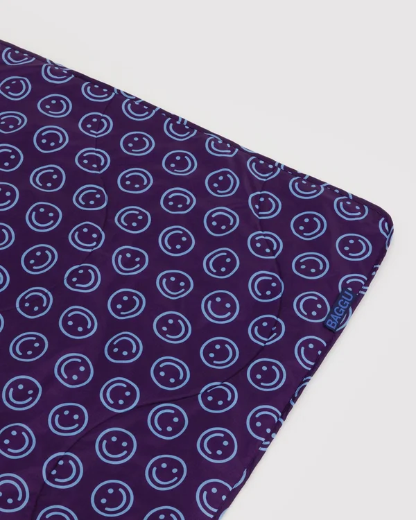 Puffy Picnic Blanket - Indigo Happy - Material: ripstop-nylon